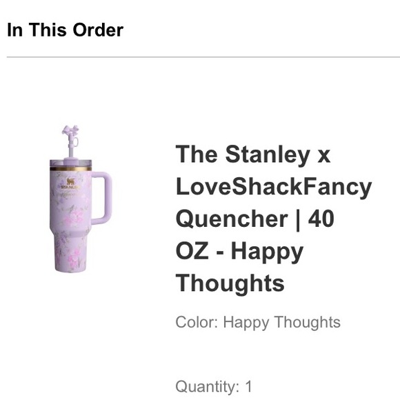 🌸 ORIGINAL THE STANLEY x LOVESHACKFANCY | 40 OZ QUENCHER Happy Thoughts 🌸 - Picture 5 of 5